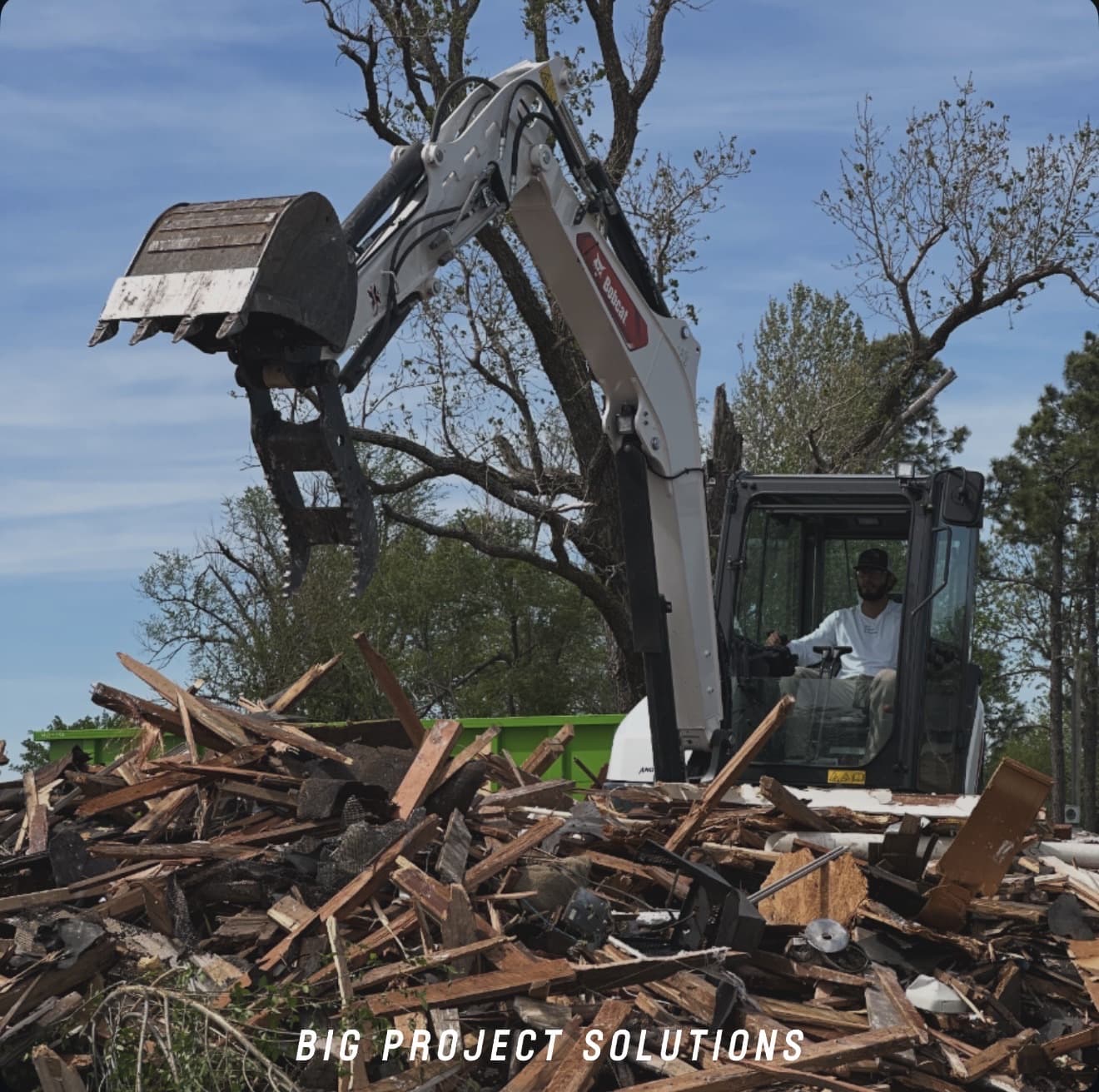 Concrete debris pile after a foundation removal in the Oklahoma City metro